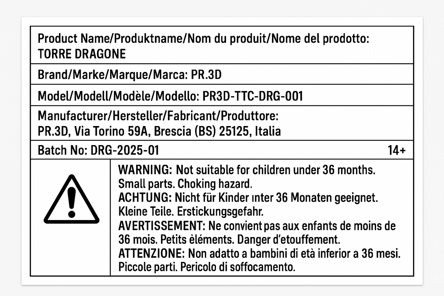 Torre Del Dragone Con Portalattina - Portabibita